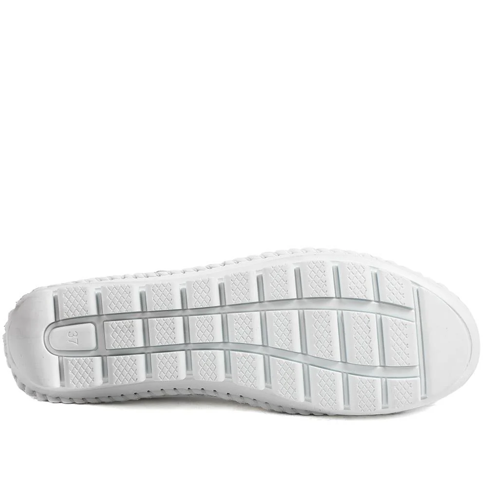 Breathable All Leather Grippy Pumps - SIMIN43001 / 329 020 - White - Image 6