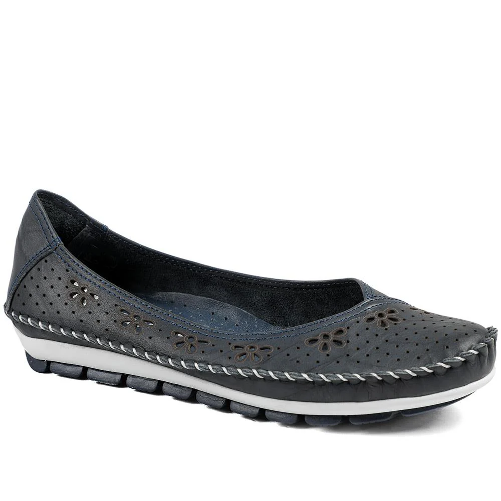 Breathable All Leather Grippy Pumps - SIMIN43001 / 329 020 - Image 2