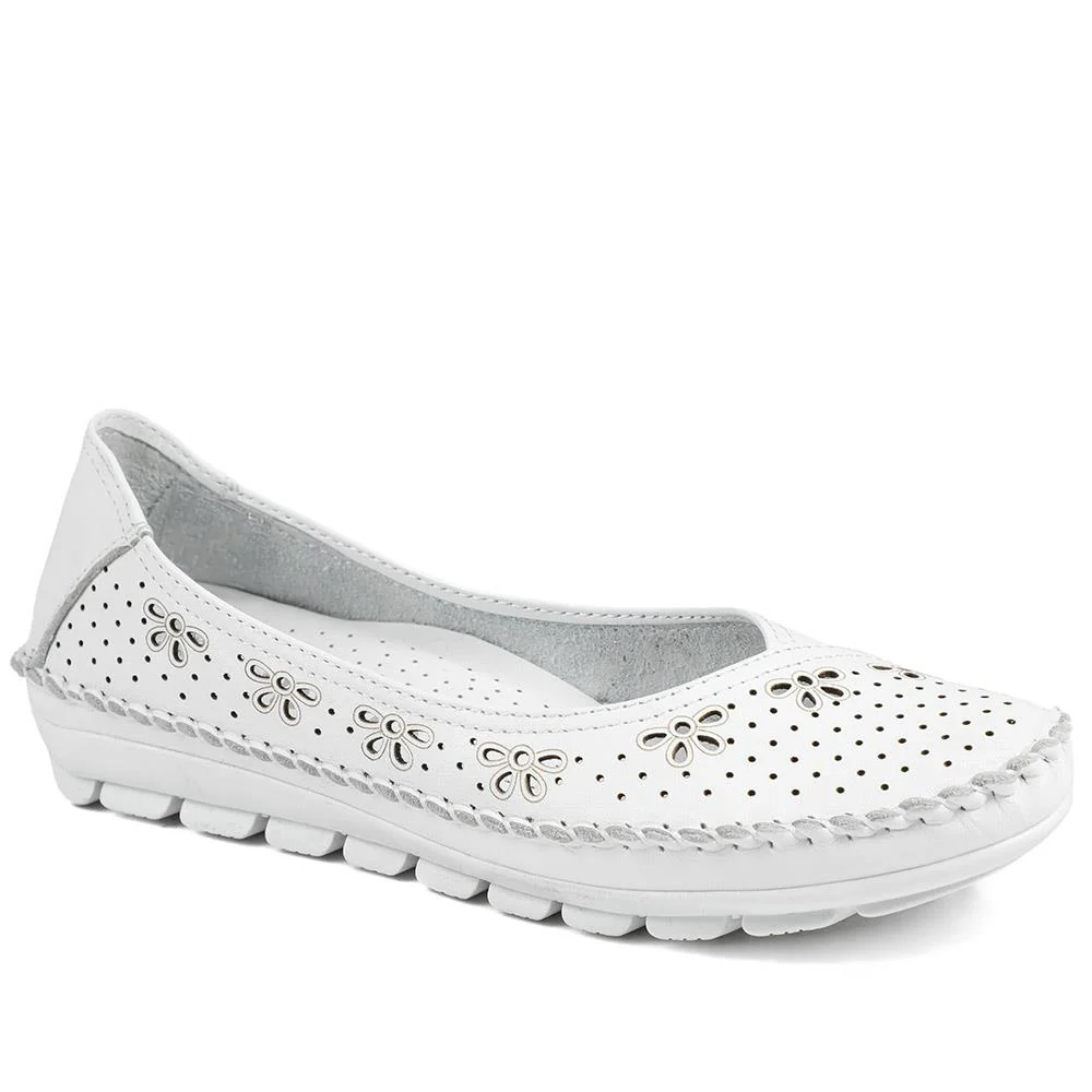 Breathable All Leather Grippy Pumps - SIMIN43001 / 329 020 - Image 3