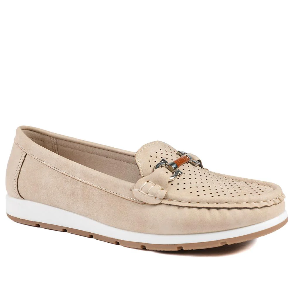 Breathable Buckle-Detailed Moccasins - BAIZH41039 / 327 317 - Image 3