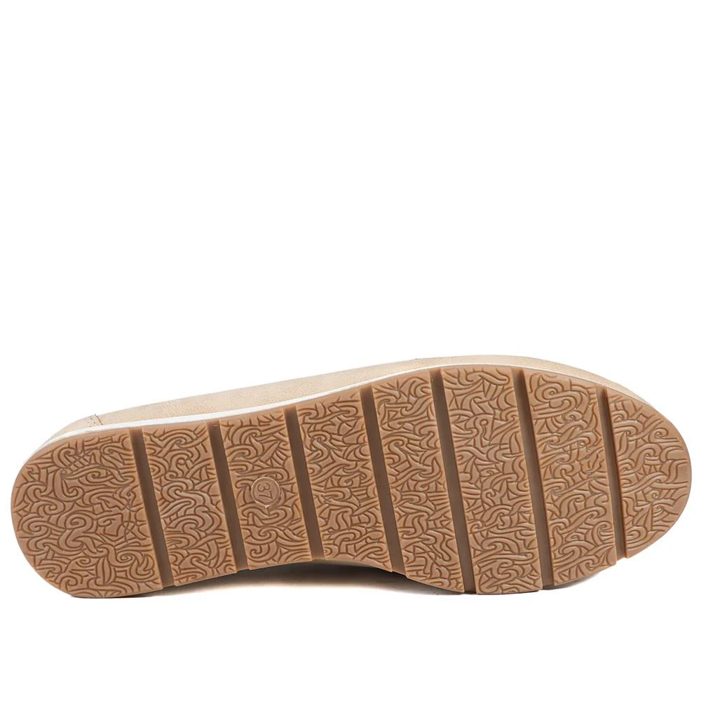 Breathable Buckle Detailed Moccasins - BAIZH41039 / 327 317 - Beige - Image 6