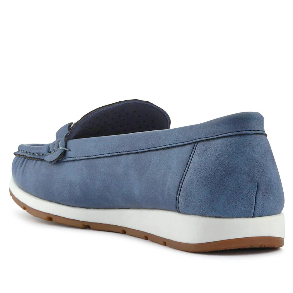 Breathable Buckle Detailed Moccasins - BAIZH41039 / 327 317 - Navy - Image 3