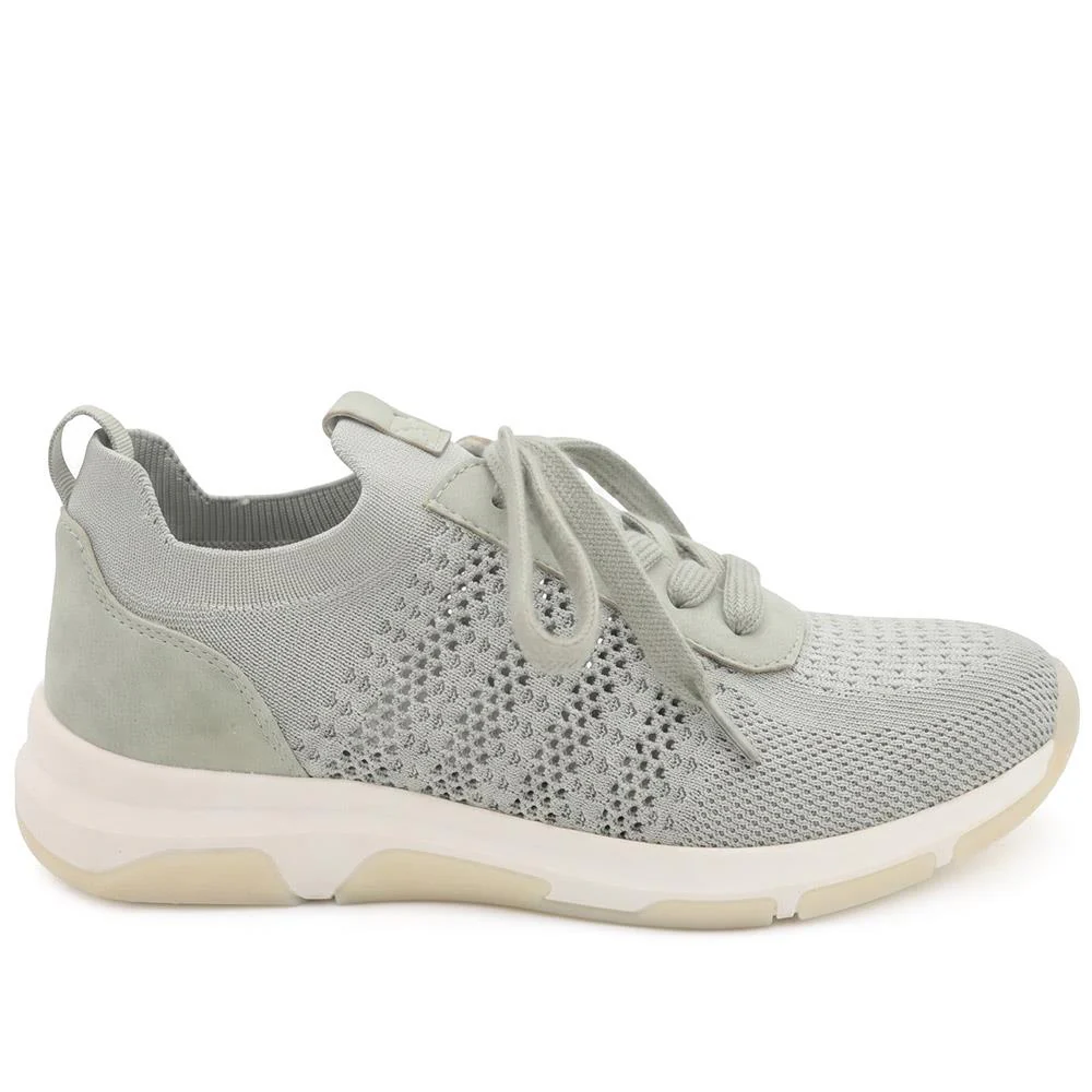 Breathable Lace Up Sporty Trainers - WBINS43070 / 329 264 - Khaki - Image 3
