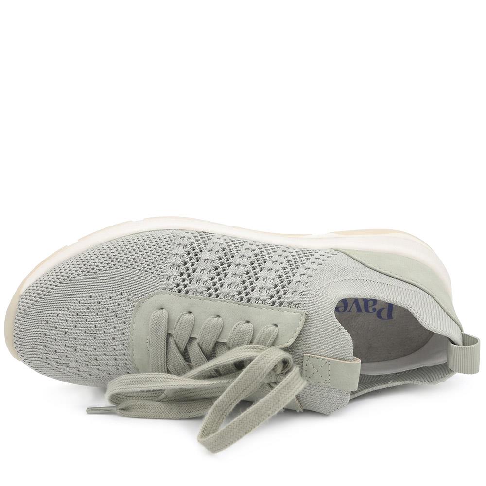 Breathable Lace Up Sporty Trainers - WBINS43070 / 329 264 - Khaki - Image 5