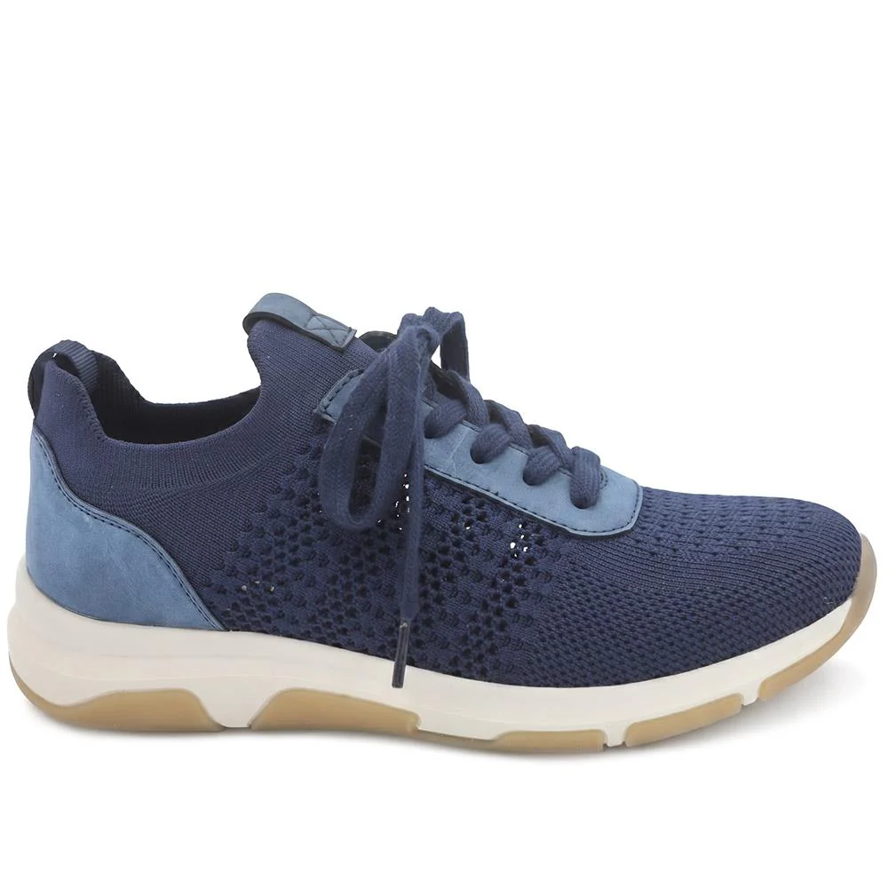 Breathable Lace Up Sporty Trainers - WBINS43070 / 329 264 - Navy - Image 3