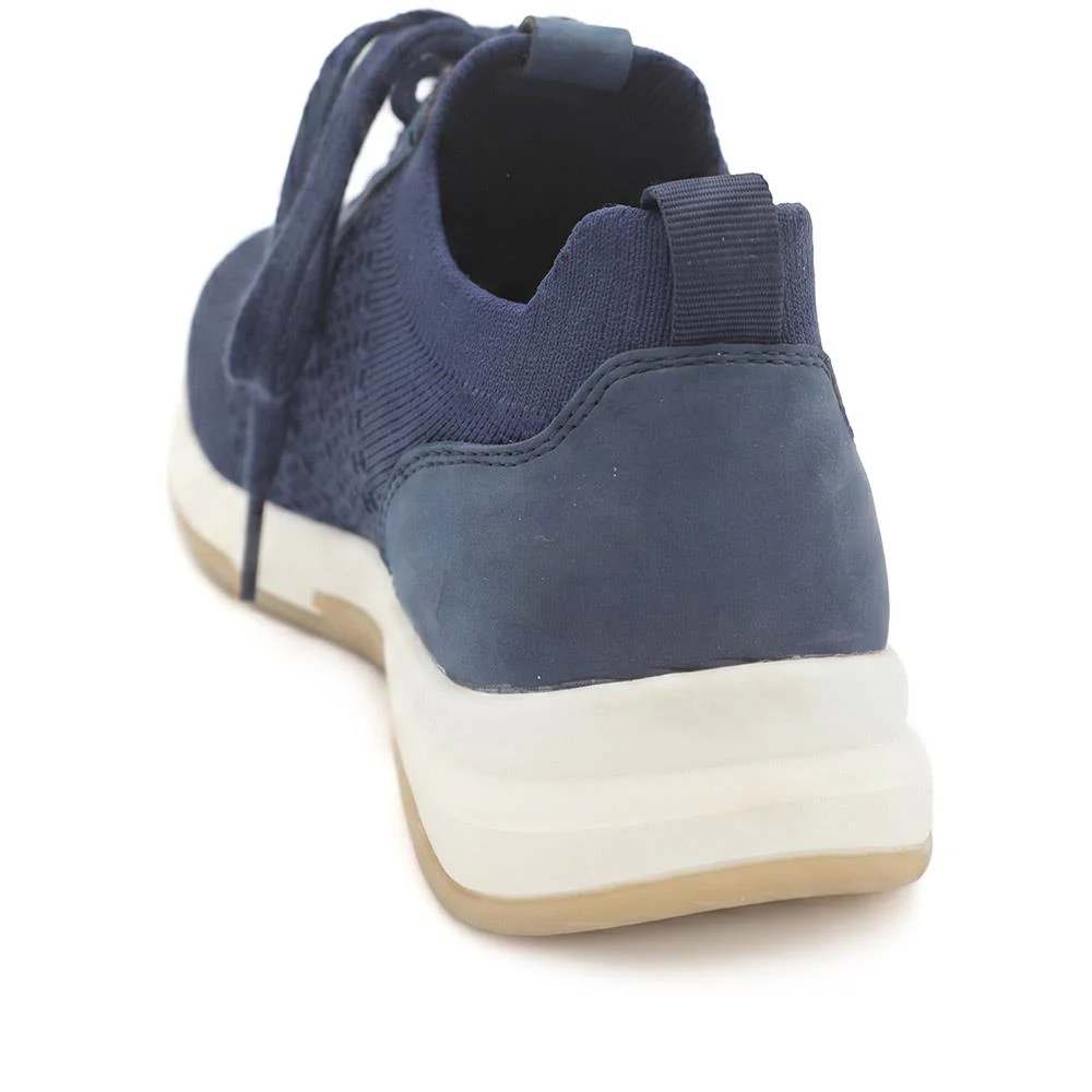 Breathable Lace Up Sporty Trainers - WBINS43070 / 329 264 - Navy - Image 4