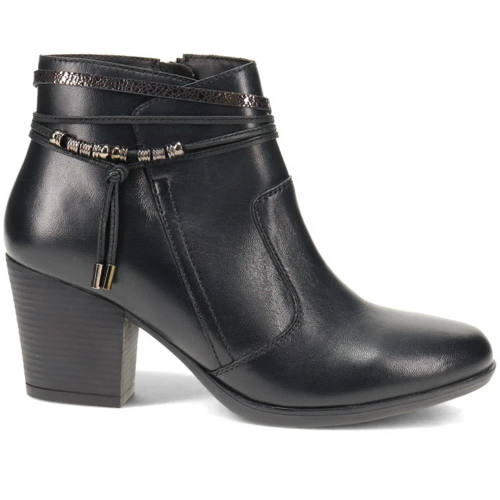 Breathable Leather Ankle Boots - RNB40019 / 326 171 - Black - Image 2