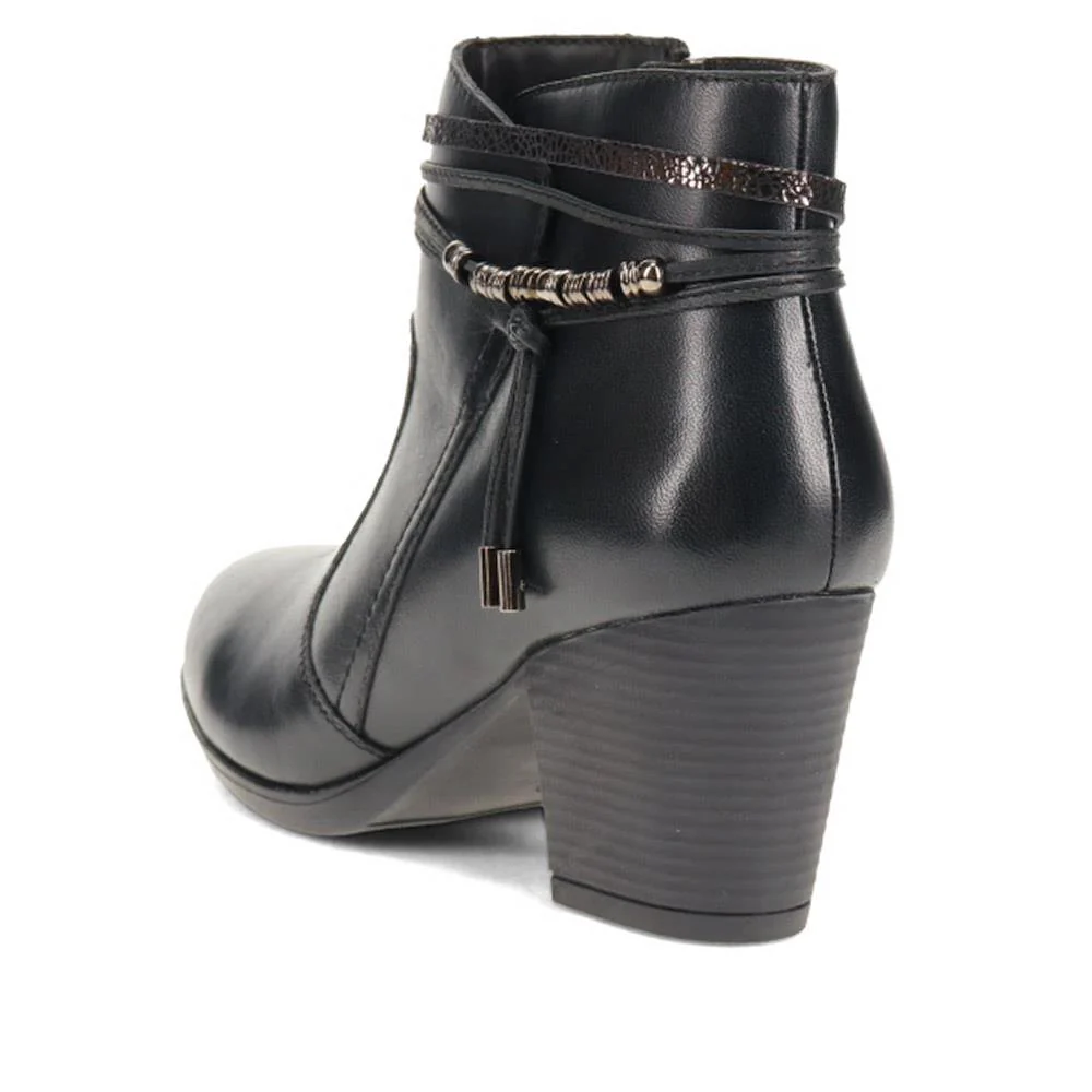 Breathable Leather Ankle Boots - RNB40019 / 326 171 - Black - Image 3