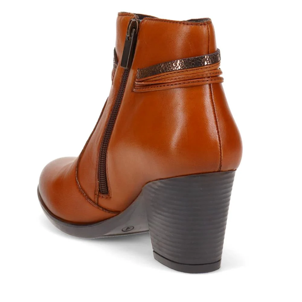 Breathable Leather Ankle Boots - RNB40019 / 326 171 - Tan - Image 3