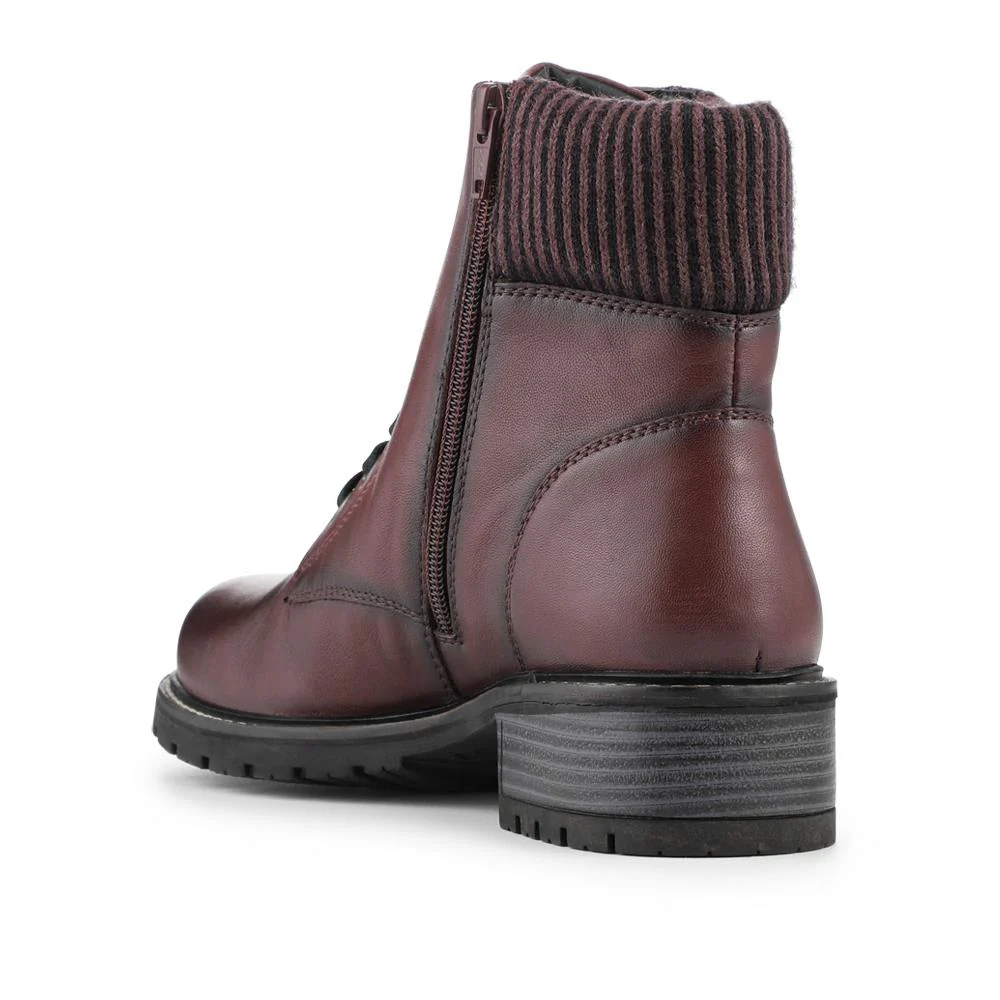 Breathable Leather Boots - RNB42012 / 328 294 - Bordeaux - Image 3