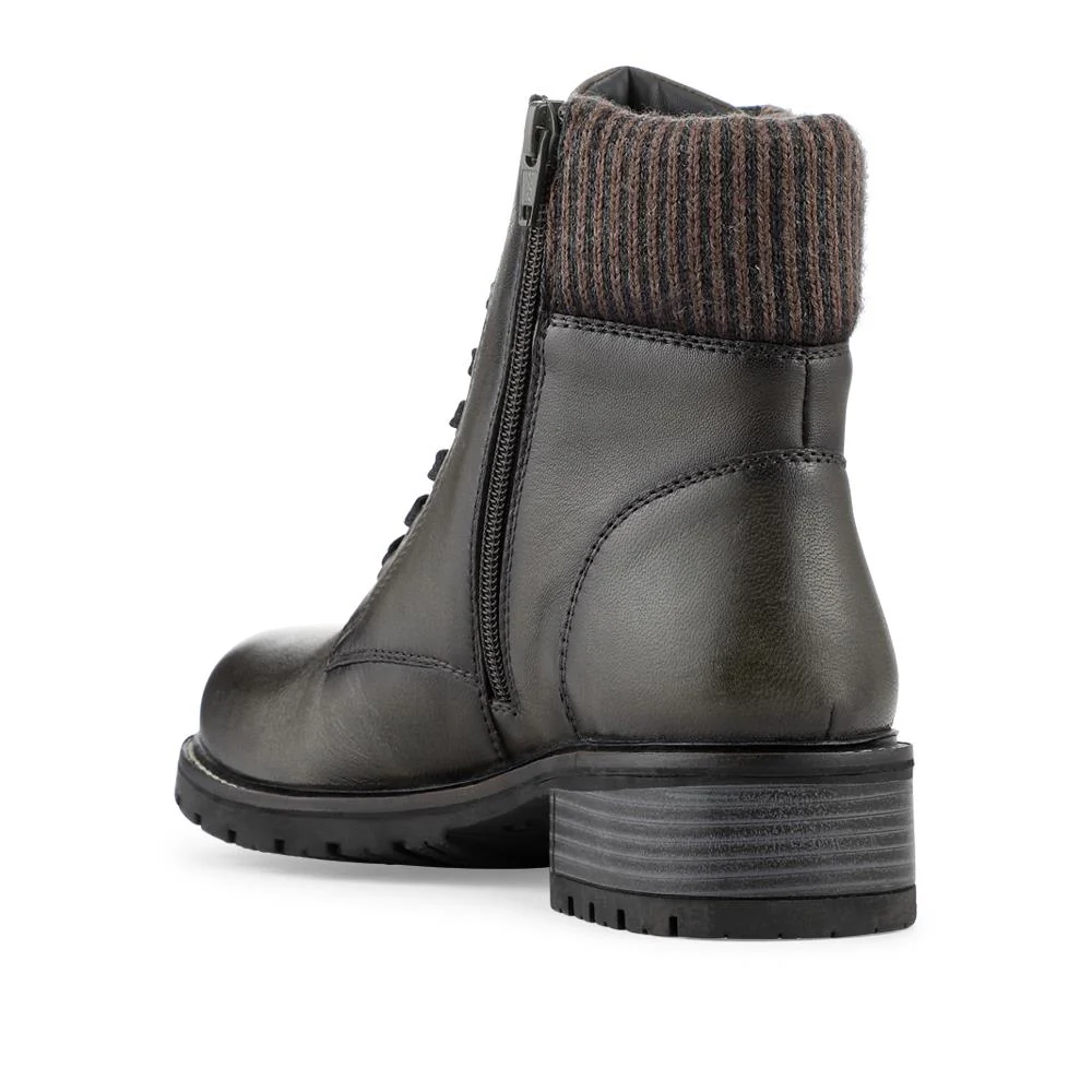 Breathable Leather Boots - RNB42012 / 328 294 - Khaki - Image 3