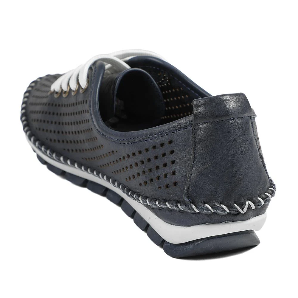 Breathable Leather Lace Up Shoes - SIMIN43002 / 329 312 - Navy - Image 4