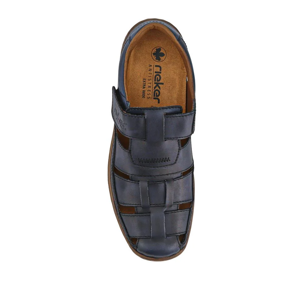 Breathable Leather Touch-Fasten Shoes - RKR41531 / 326 938 - Navy - Image 4