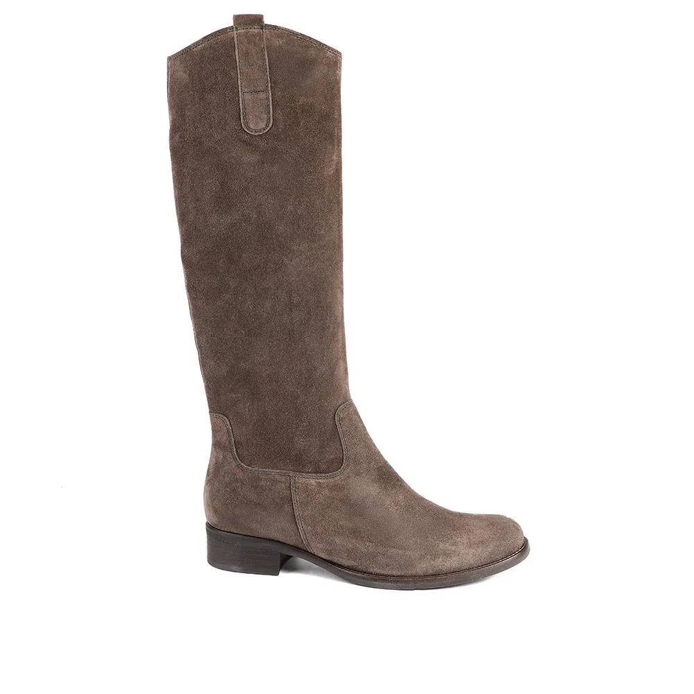 Brook Extra Slim Fit Calf Leather Rider Boots - GAB30576 / 316 817 - Chocolate Suede - Image 2