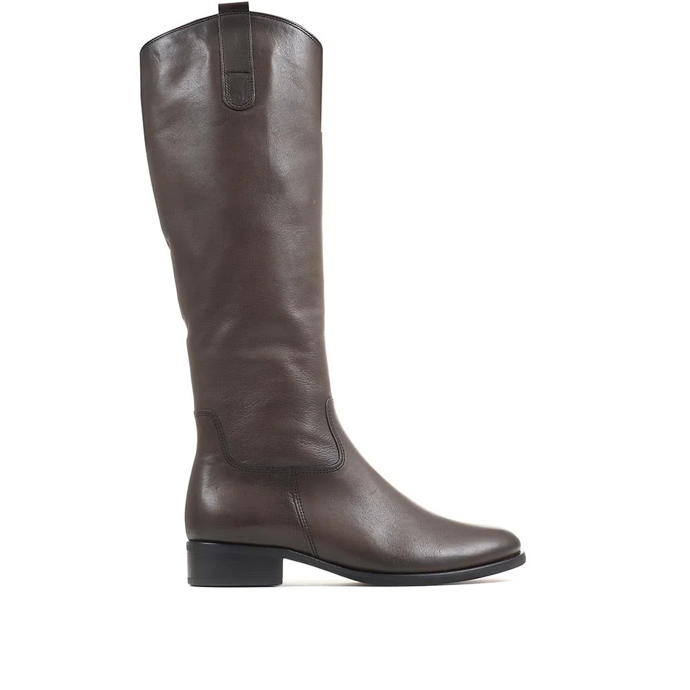 Brook Slim Calf Fit Leather Riding Boots - GAB28507 / 313 145 - Green - Image 2