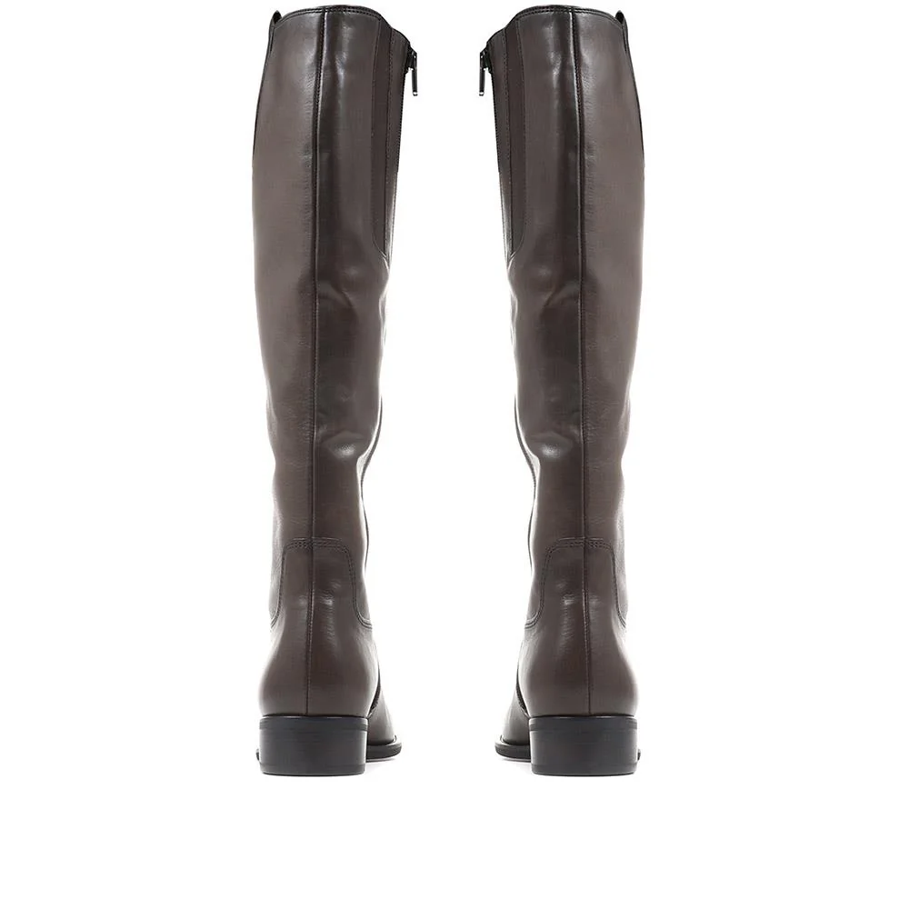 Brook Slim Calf Fit Leather Riding Boots - GAB28507 / 313 145 - Green - Image 3