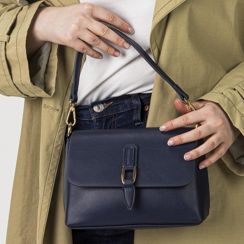 Buckle-Closure Handbag - BELHETIA41001 / 327 409 - Navy - Image 5