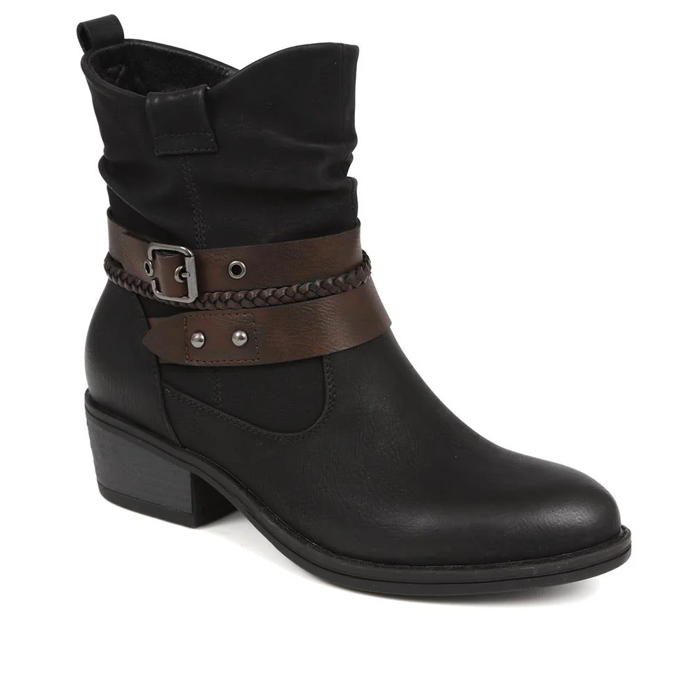 Buckle-Detailed Ankle Boots - TELOO40001 / 326 051 - Black