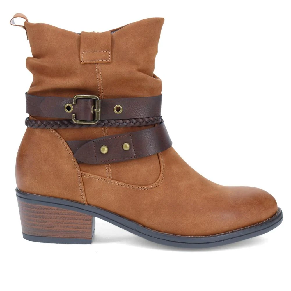 Buckle-Detailed Ankle Boots - TELOO40001 / 326 051 - Tan - Image 2
