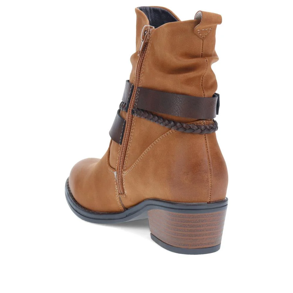 Buckle-Detailed Ankle Boots - TELOO40001 / 326 051 - Tan - Image 3