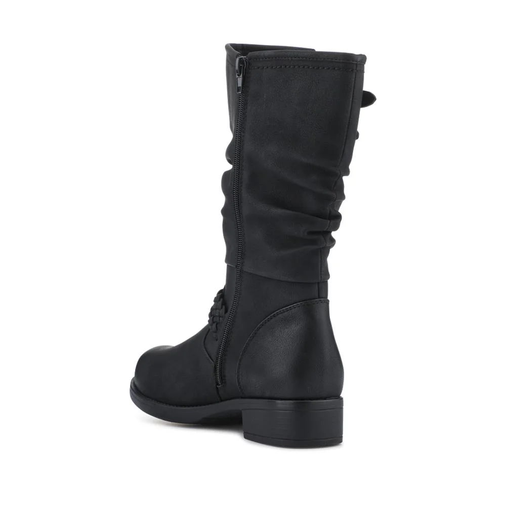 Buckle-Detailed Calf Length Boots - TELOO42003 / 328 283 - Black - Image 3