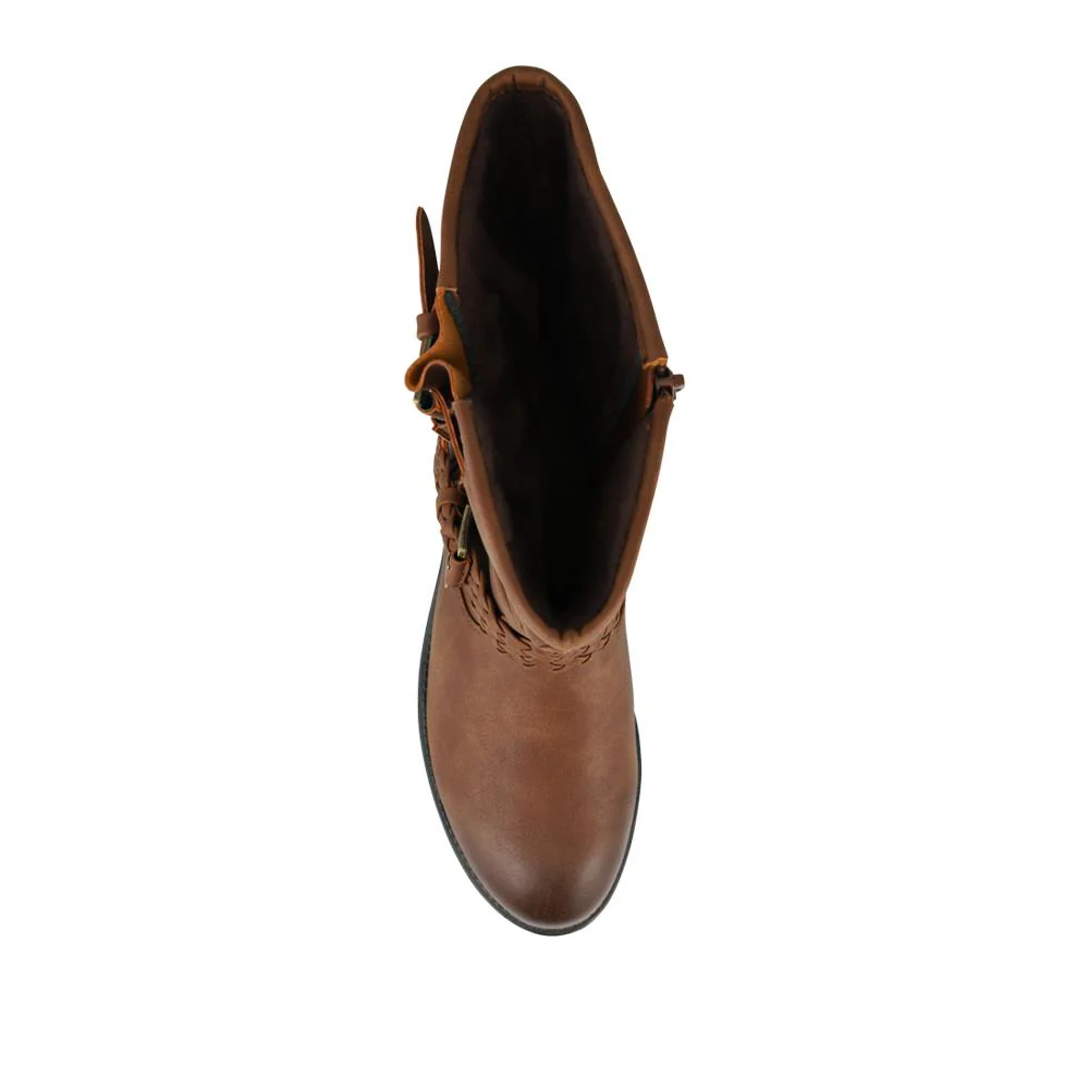 Buckle-Detailed Calf Length Boots - TELOO42003 / 328 283 - Tan - Image 4