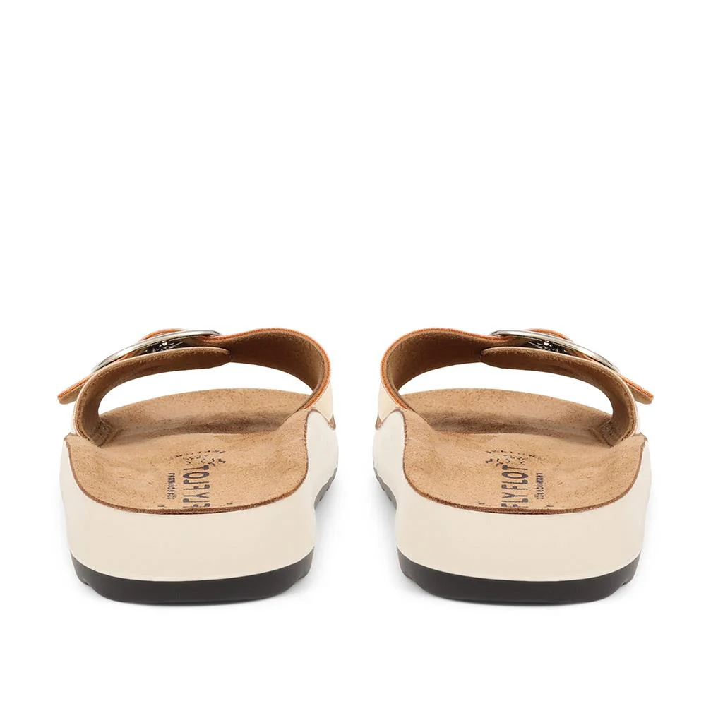 Buckle-Detailed Slip-On Sandals - FLY37049 / 323 228 - Gold - Image 2