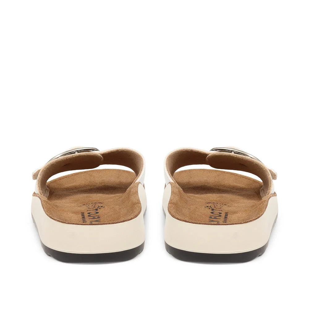 Buckle-Detailed Slip-On Sandals - FLY37049 / 323 228 - Silver - Image 3