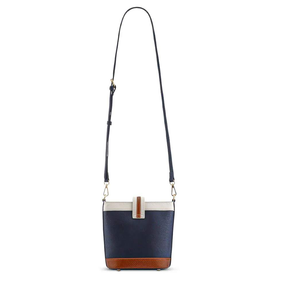 Buckle-Fasten Cross-Body Bag - RIM41000 / 326 886 - Navy Tan - Image 2