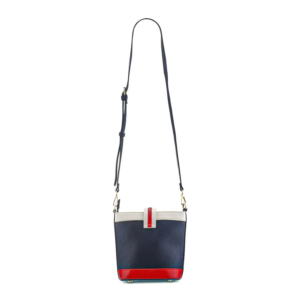 Buckle-Fasten Cross-Body Bag - RIM41000 / 326 886 - White-Navy-Red - Image 2