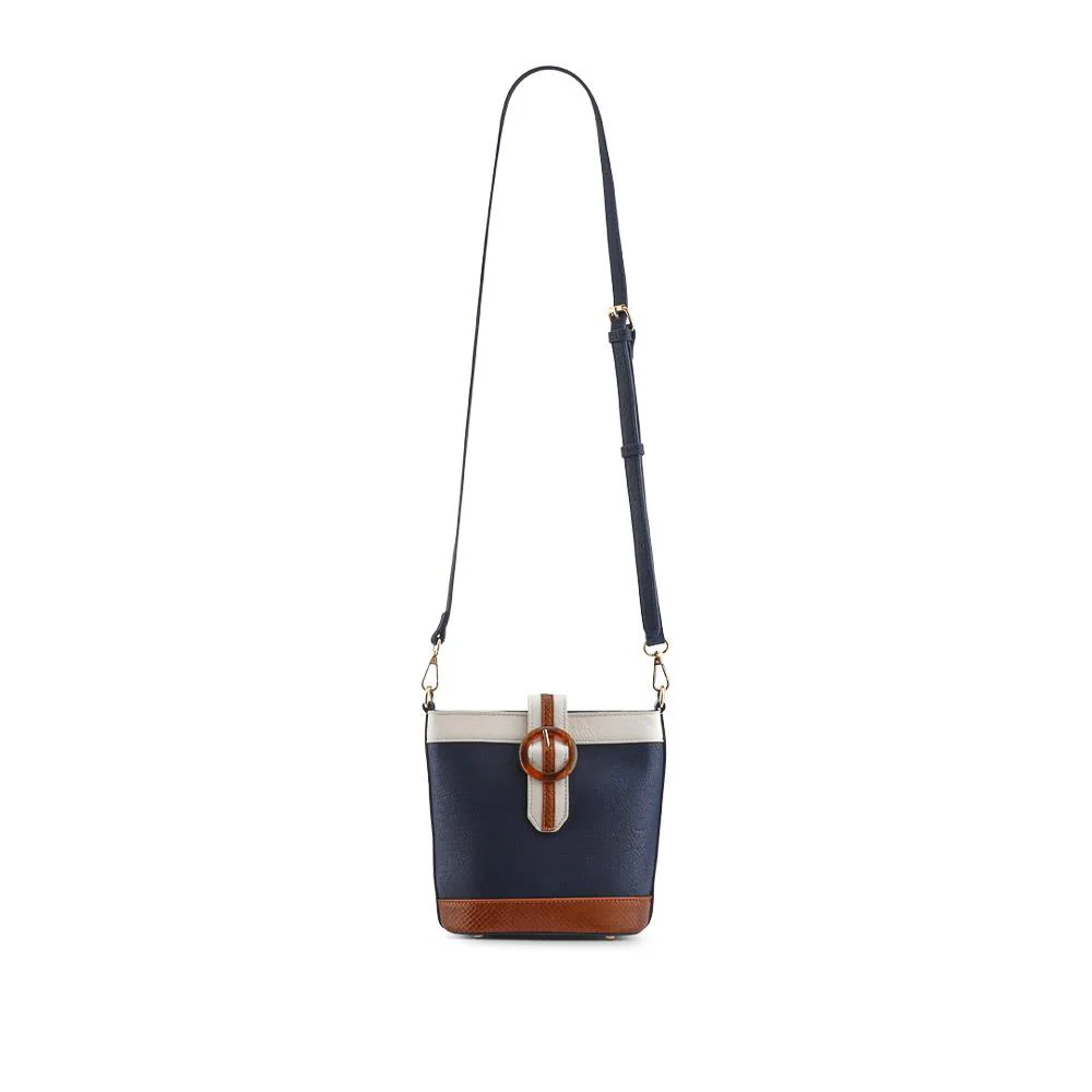 Buckle-Fasten Cross-Body Bag - RIM41000 / 326 886 - Navy Tan
