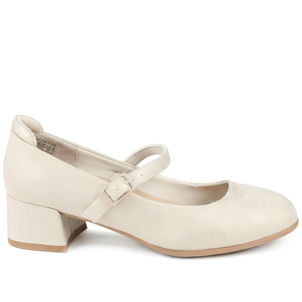 Buckle-Fasten Smart Mary Janes - GADA42000 / 327 840 - Gold Shimmer - Image 2