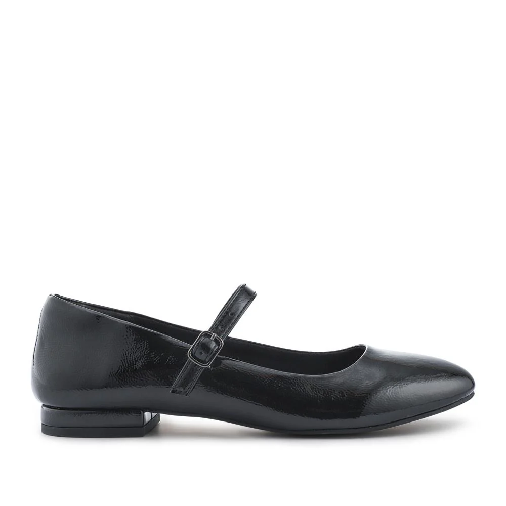 Buckle Fastening Mary Jane Ballet Pumps - WBINS42061 / 327 844 - Black Patent - Image 2