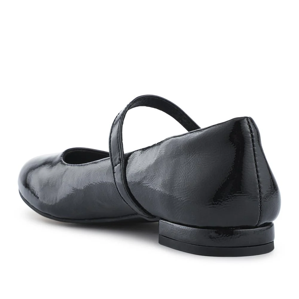 Buckle Fastening Mary Jane Ballet Pumps - WBINS42061 / 327 844 - Black Patent - Image 3