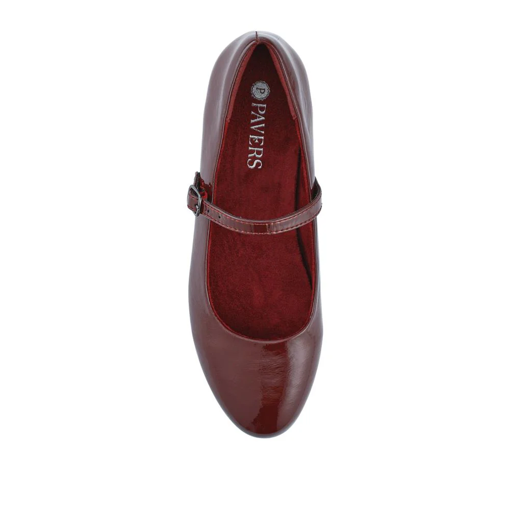 Buckle Fastening Mary Jane Ballet Pumps - WBINS42061 / 327 844 - Burgundy Patent - Image 4