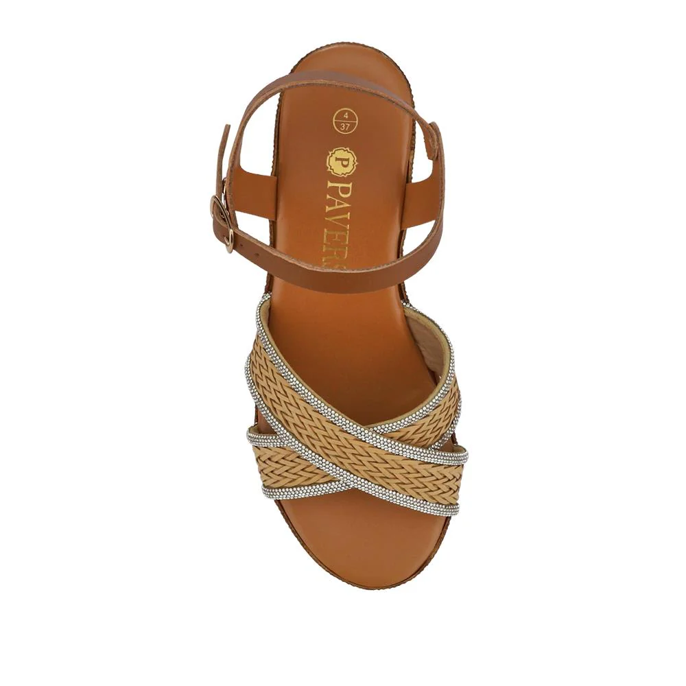Buckle-Fastening Wedge Espadrilles - CLUBS41000 / 326 850 - Beige - Image 4