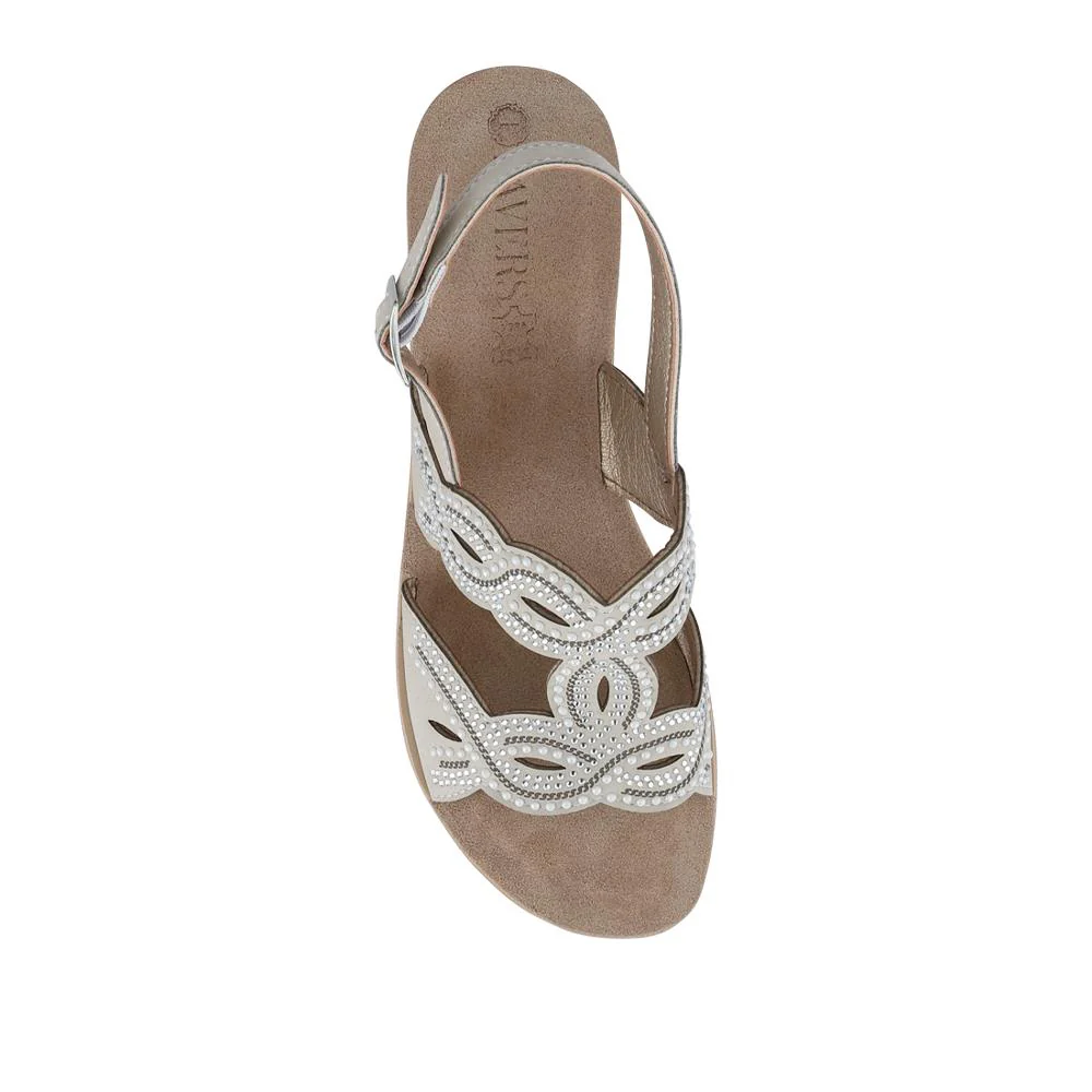 Buckle-Fastening Wedge Sandals - INB41031 / 327 320 - White - Image 6