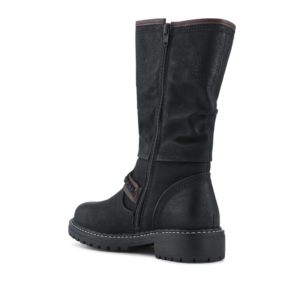 Buckle Mid Calf Boots - TELOO38009 / 324 493 - Black - Image 3