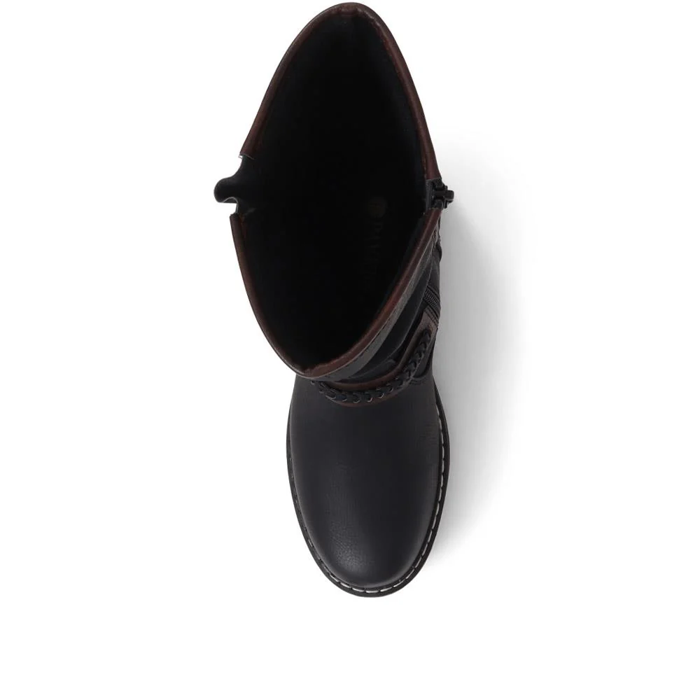 Buckle Mid Calf Boots - TELOO38009 / 324 493 - Black - Image 4