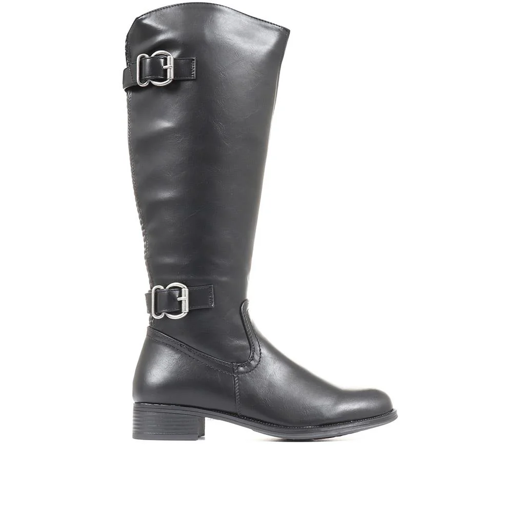 Buckle Rider Boots - WBINS34171 / 320 708 - Black - Image 2