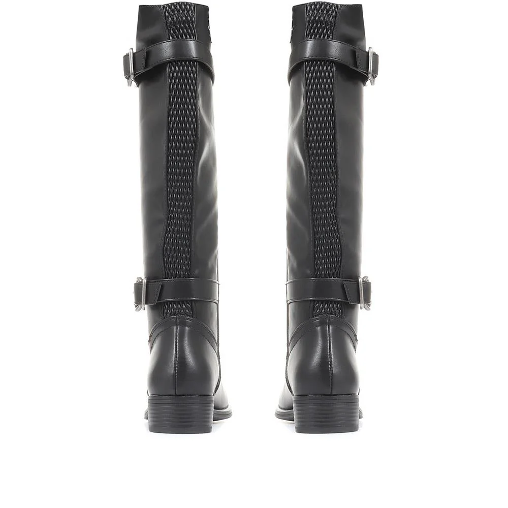 Buckle Rider Boots - WBINS34171 / 320 708 - Black - Image 3