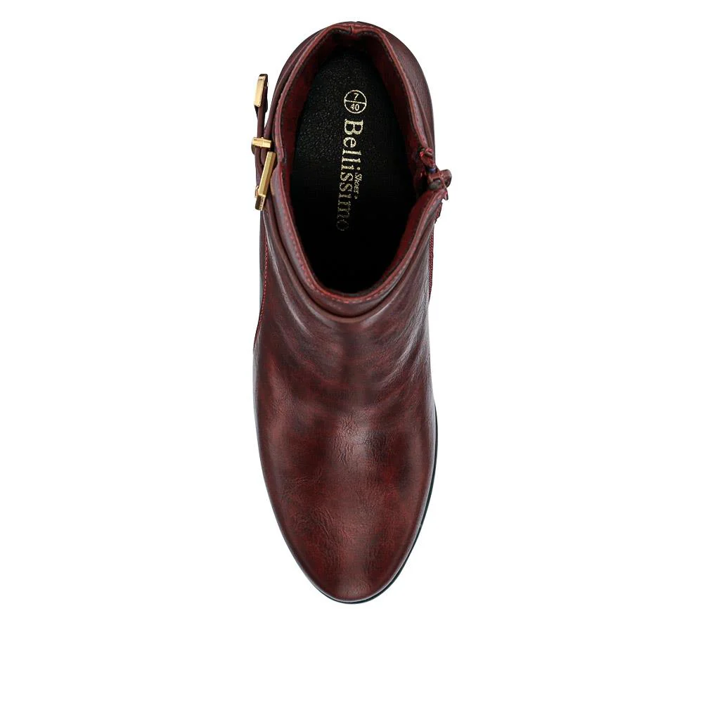 Buckled Ankle Boots - BELTREN40001 / 326 057 - Burgundy - Image 4
