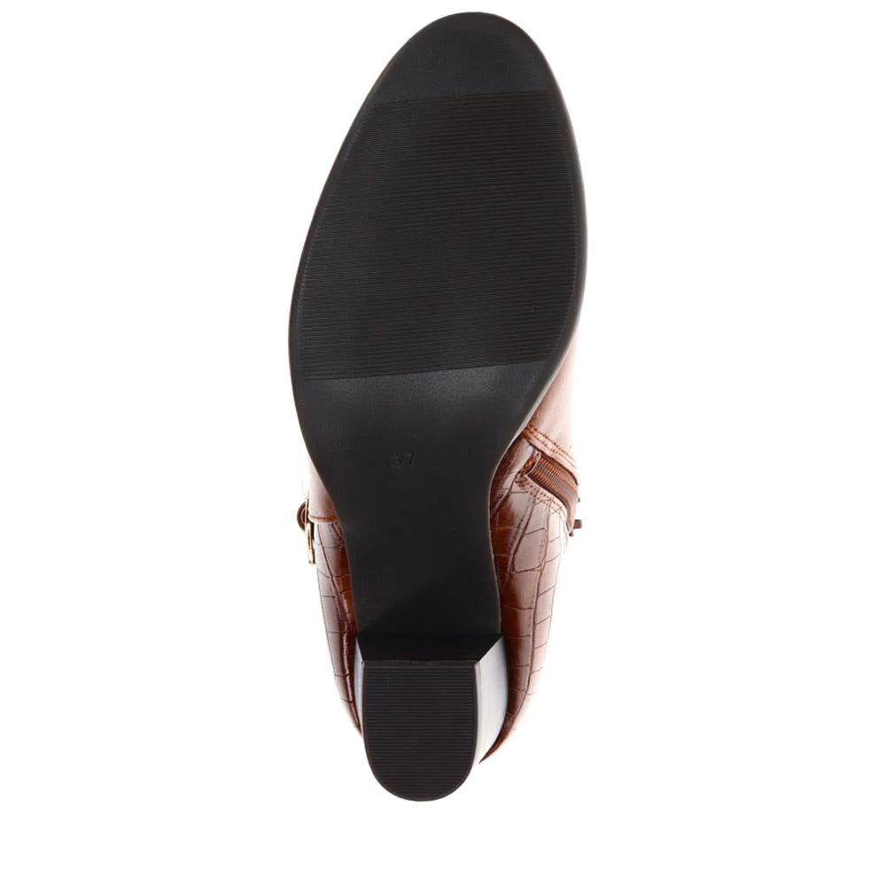 Buckled Block-Heeled Ankle Boots - BELTREN40003 / 326 058 - Tan - Image 6