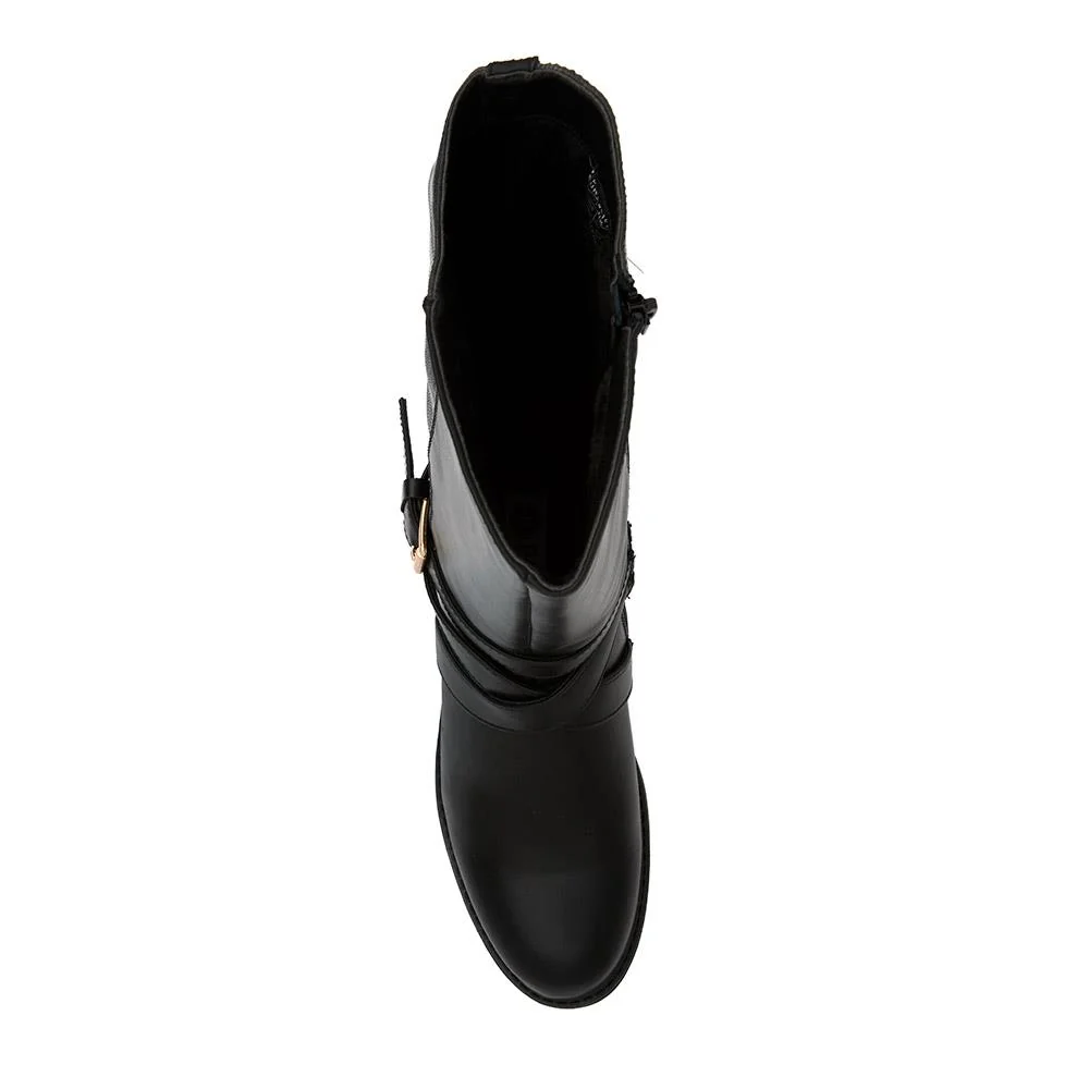 Buckled Calf-Length Boots - WBINS40109 / 325 985 - Black - Image 4