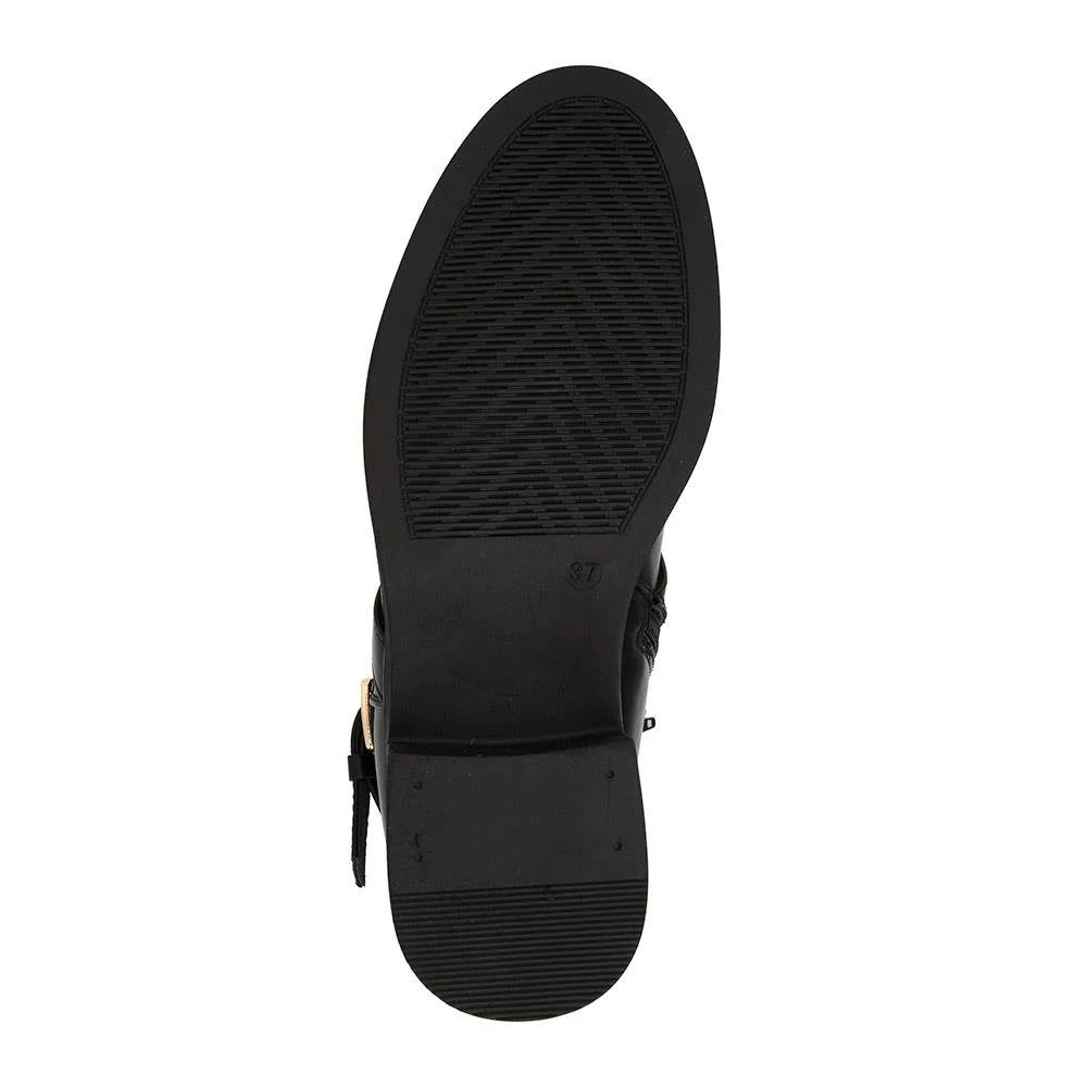 Buckled Calf-Length Boots - WBINS40109 / 325 985 - Black - Image 5