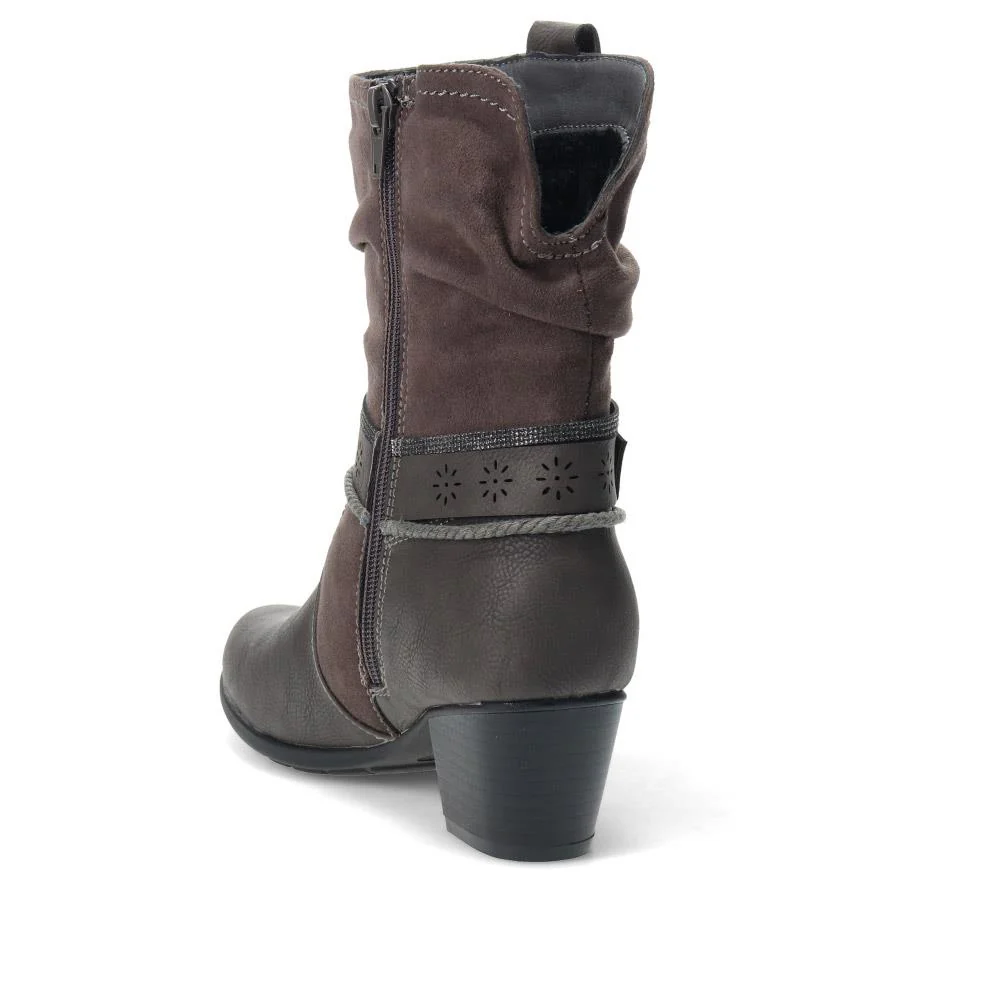 Buckled Calf-Length Boots - WBINS40215 / 326 405 - Grey - Image 3