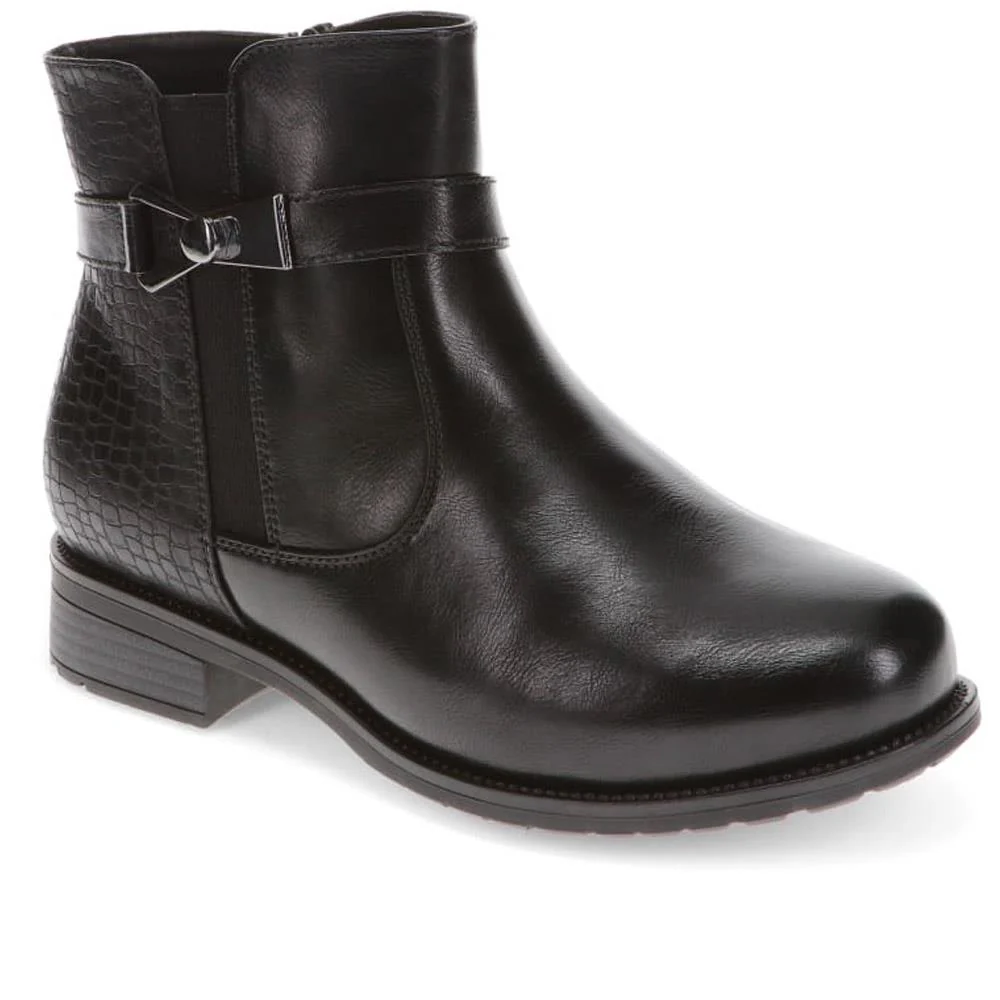 Extra-Wide Buckled Ankle Boots - BEVERLY / 326 121 - Black