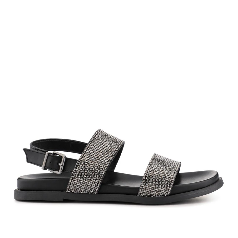 Buckled Slingback Sandals - PLAN41011 / 327 142 - Black - Image 2