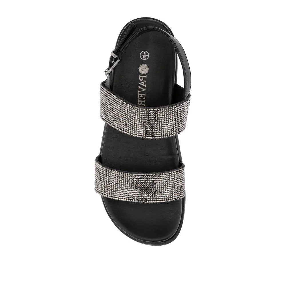 Buckled Slingback Sandals - PLAN41011 / 327 142 - Black - Image 4