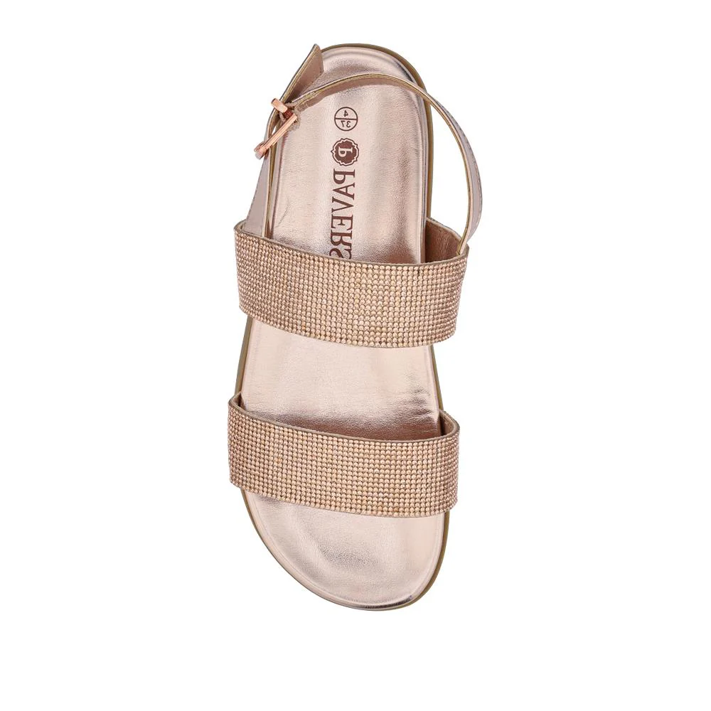 Buckled Slingback Sandals - PLAN41011 / 327 142 - Rose Gold - Image 4